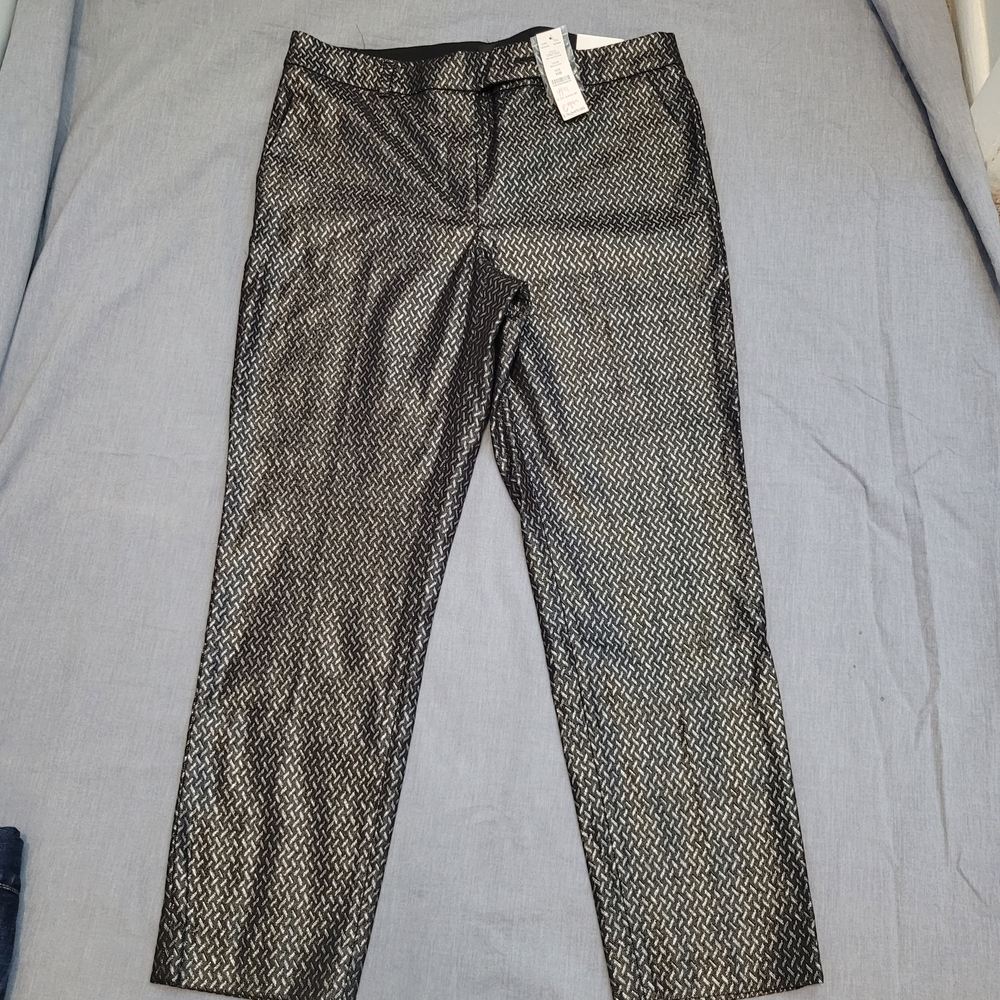 White House Black Market Black and Silver Trousers
